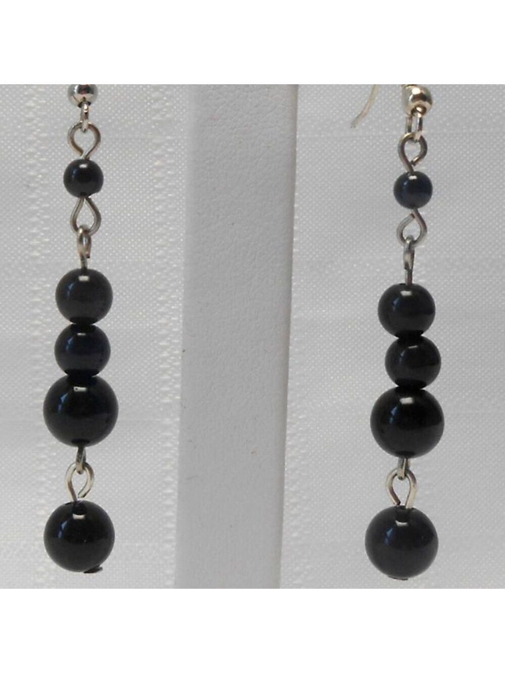 No703 Handmade earrings with polished stones